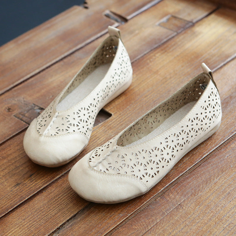 Handmade Retro Hollow-Out Breathable Flats