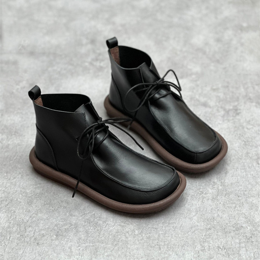 Handmade Retro Leather Lace-Up Martin Boots