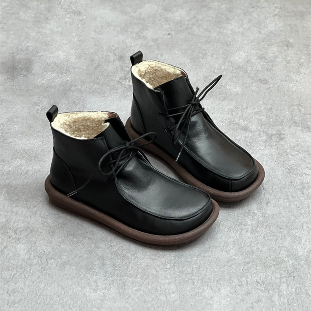 Handmade Retro Leather Lace-Up Martin Boots