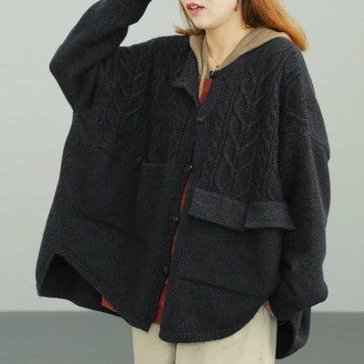 High-Low Asymmetry Pockets Knitted Cardigans Sweater - Luckyback