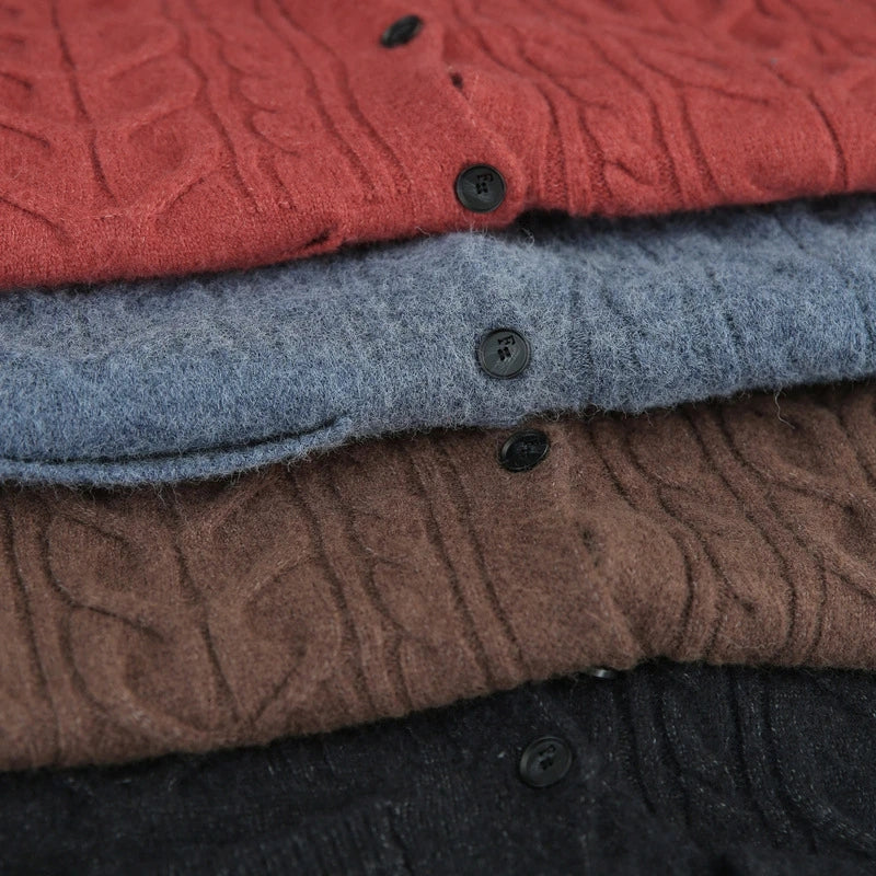 High-Low Asymmetry Pockets Knitted Cardigans Sweater - Luckyback