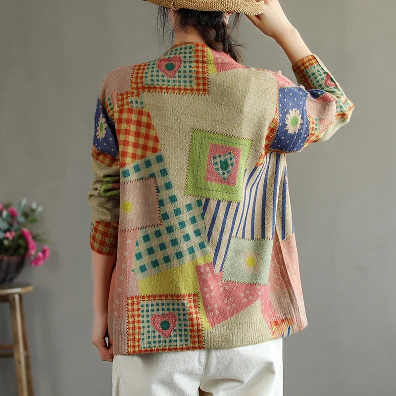 Knitted Buttoned Sweater Cardigan - Luckyback