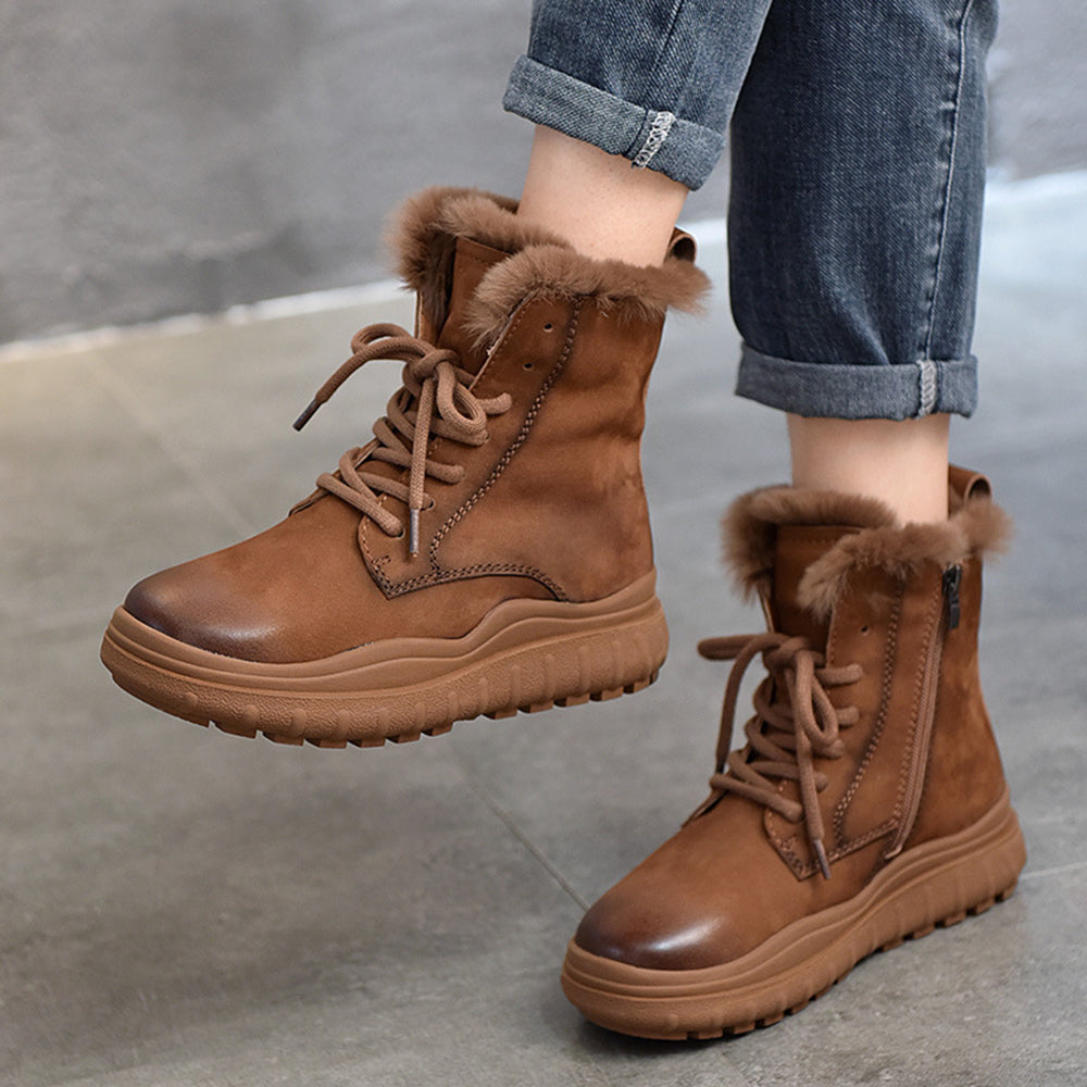 Lace-Up Martin Snow Boots