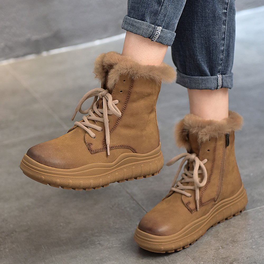 Lace-Up Martin Snow Boots