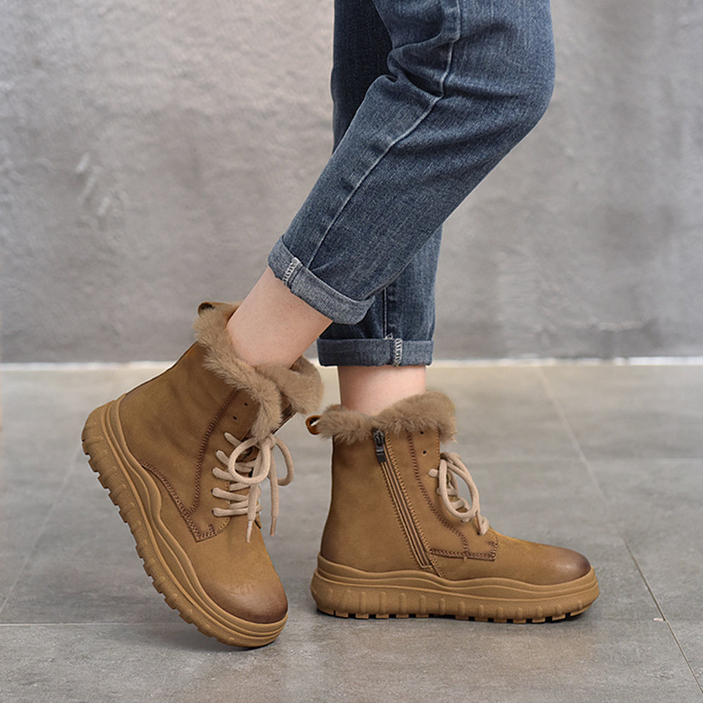 Lace-Up Martin Snow Boots