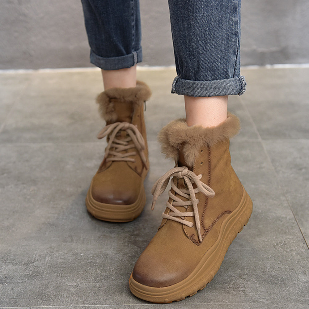 Lace-Up Martin Snow Boots