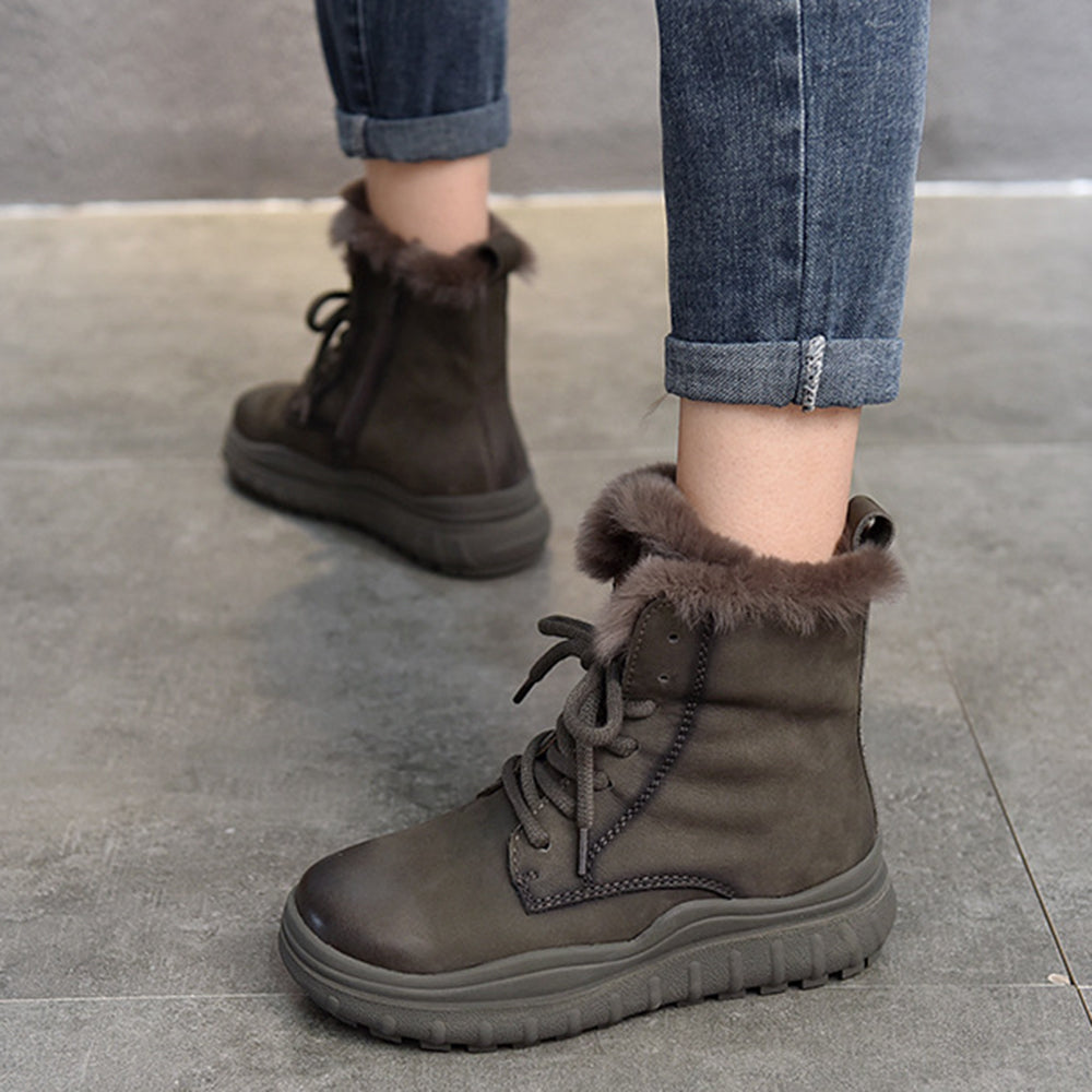 Lace-Up Martin Snow Boots