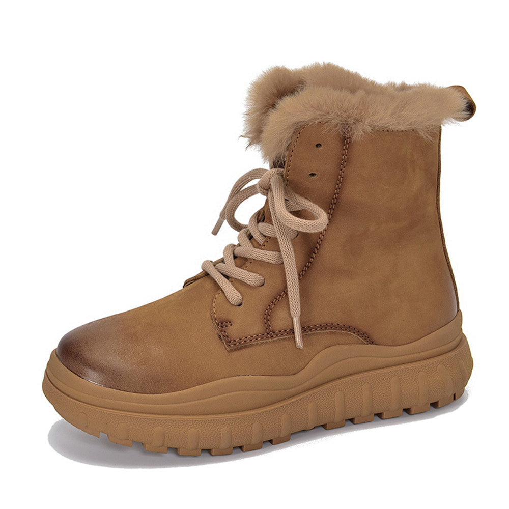 Lace-Up Martin Snow Boots