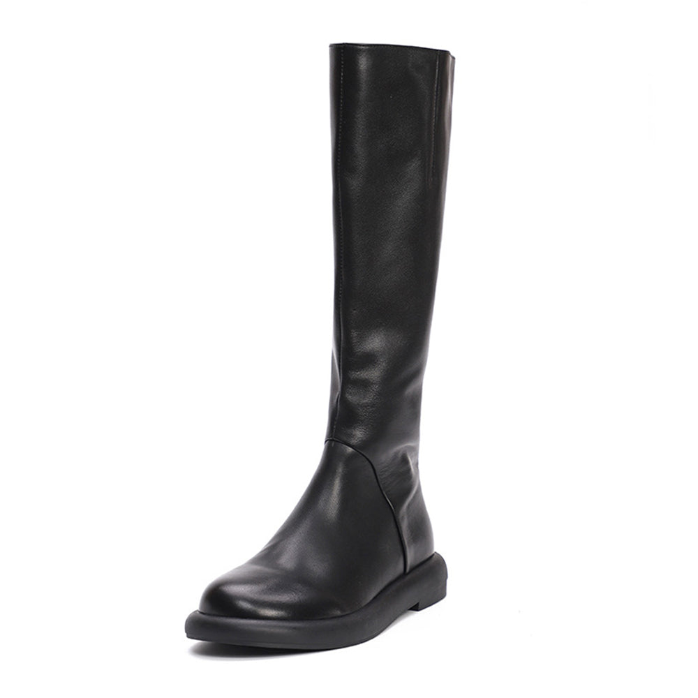 Leather Knee-high Retro Knight Long Boots