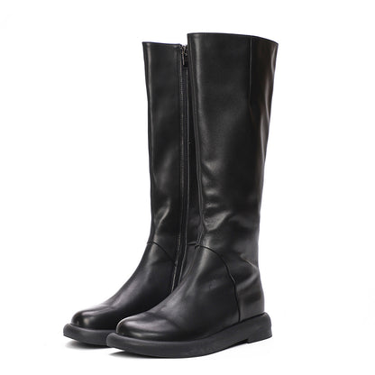 Leather Knee-high Retro Knight Long Boots