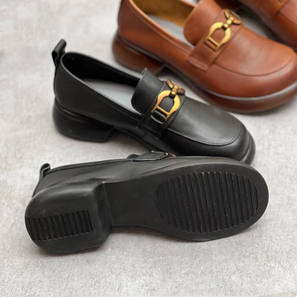 Leather Round Toe Comfortable Loafers Shoes