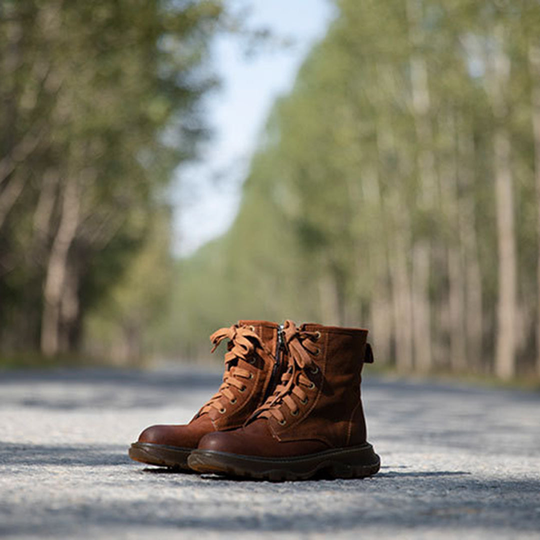Mid-calf Leather Martin Boots - Luckyback