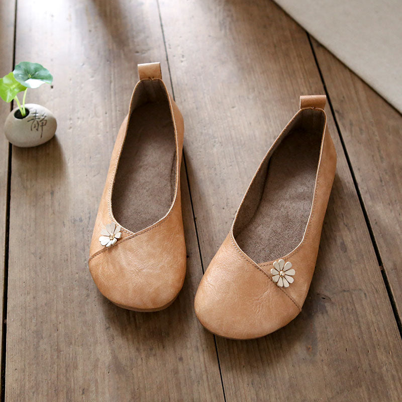 Retro Applique Handmade Soft Comfortable Flat Shoes
