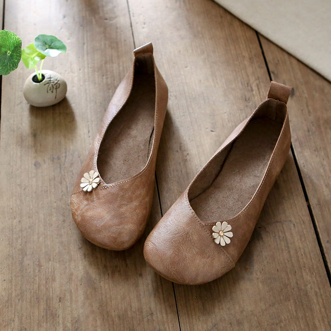 Retro Applique Handmade Soft Comfortable Flat Shoes