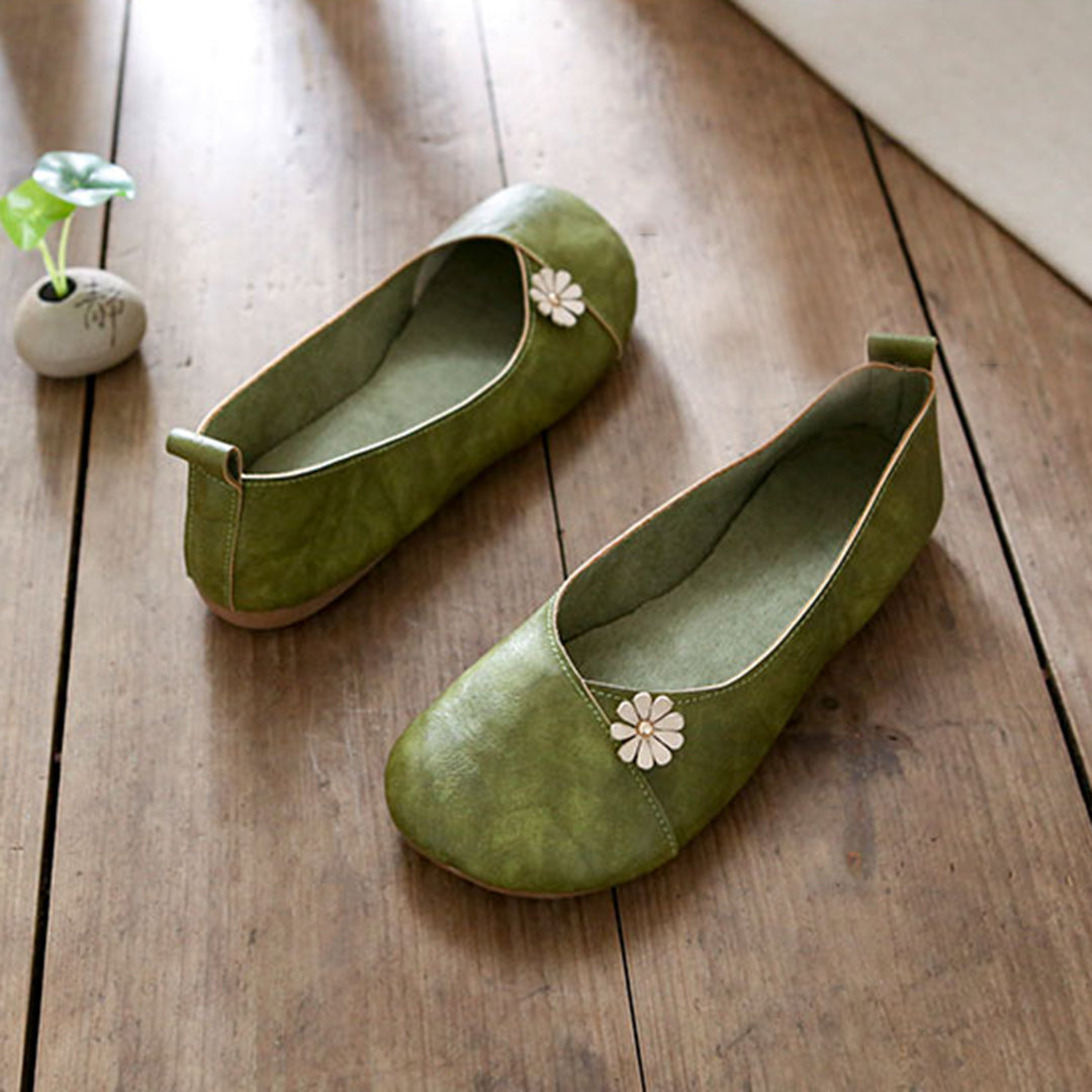 Retro Applique Handmade Soft Comfortable Flat Shoes