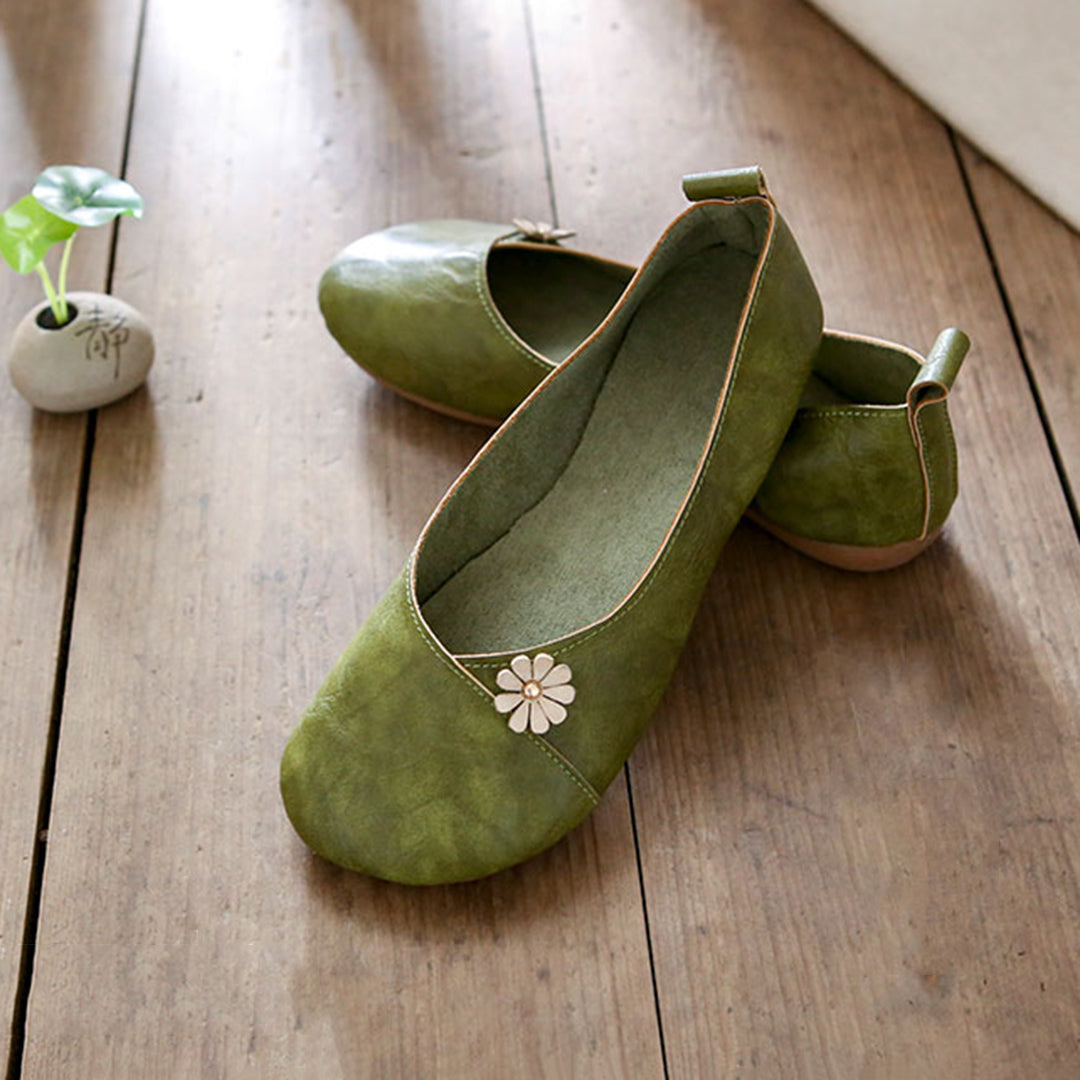 Retro Applique Handmade Soft Comfortable Flat Shoes
