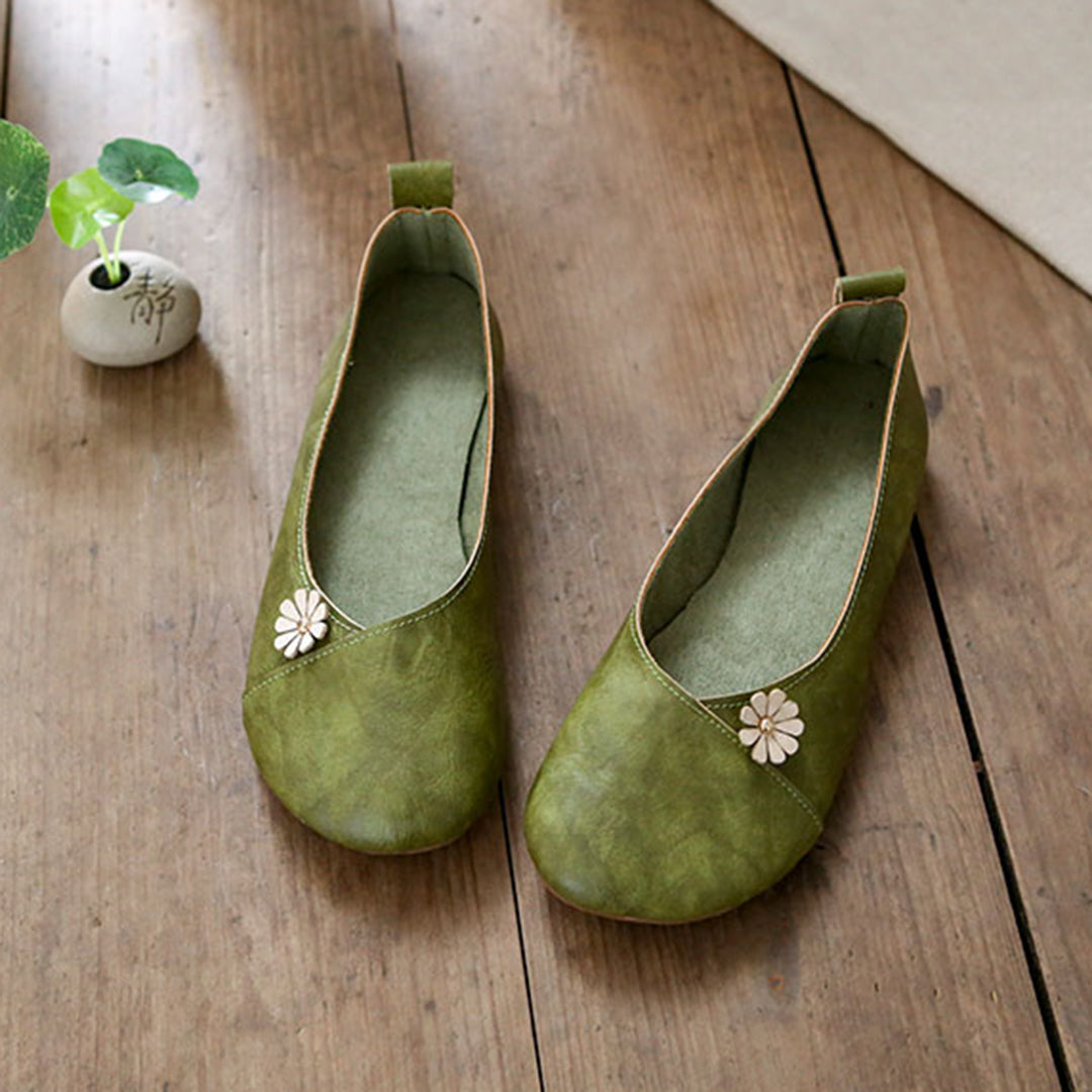 Retro Applique Handmade Soft Comfortable Flat Shoes