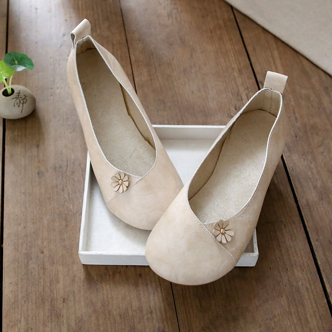 Retro Applique Handmade Soft Comfortable Flat Shoes