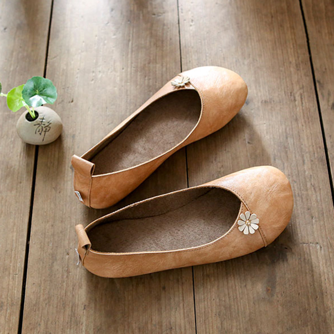 Retro Applique Handmade Soft Comfortable Flat Shoes
