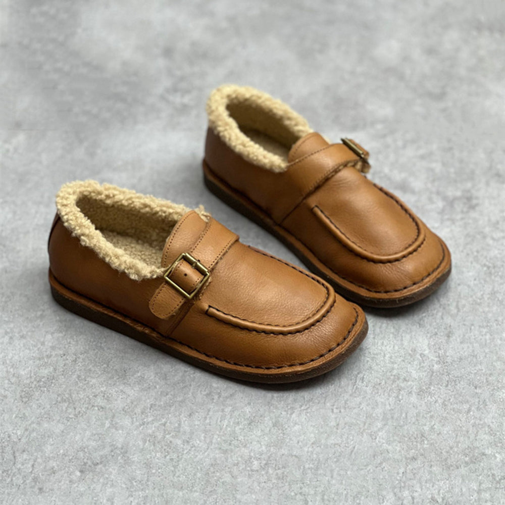 Retro Comfortable Fleece Loafers for Women