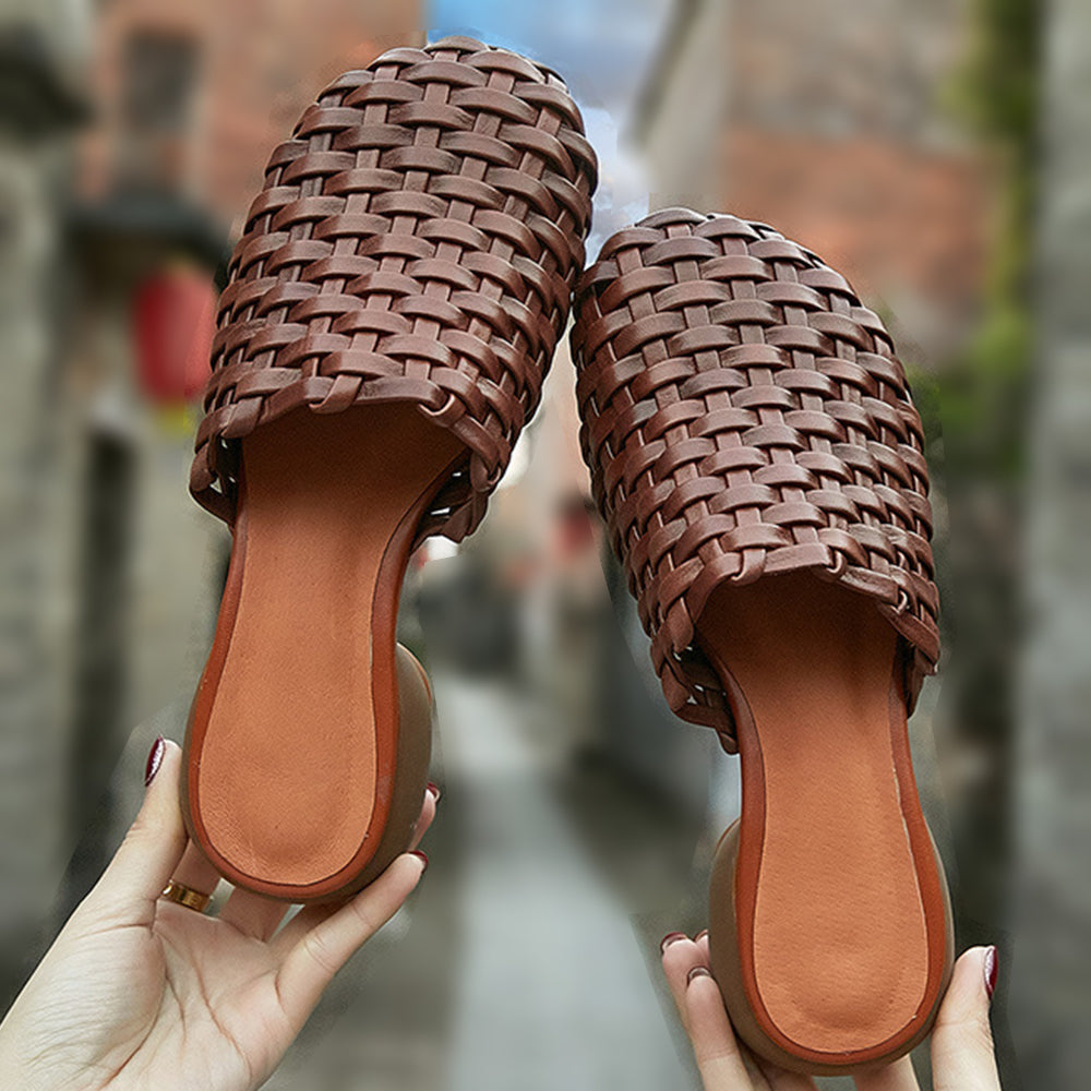 Retro Handmade Woven Slippers