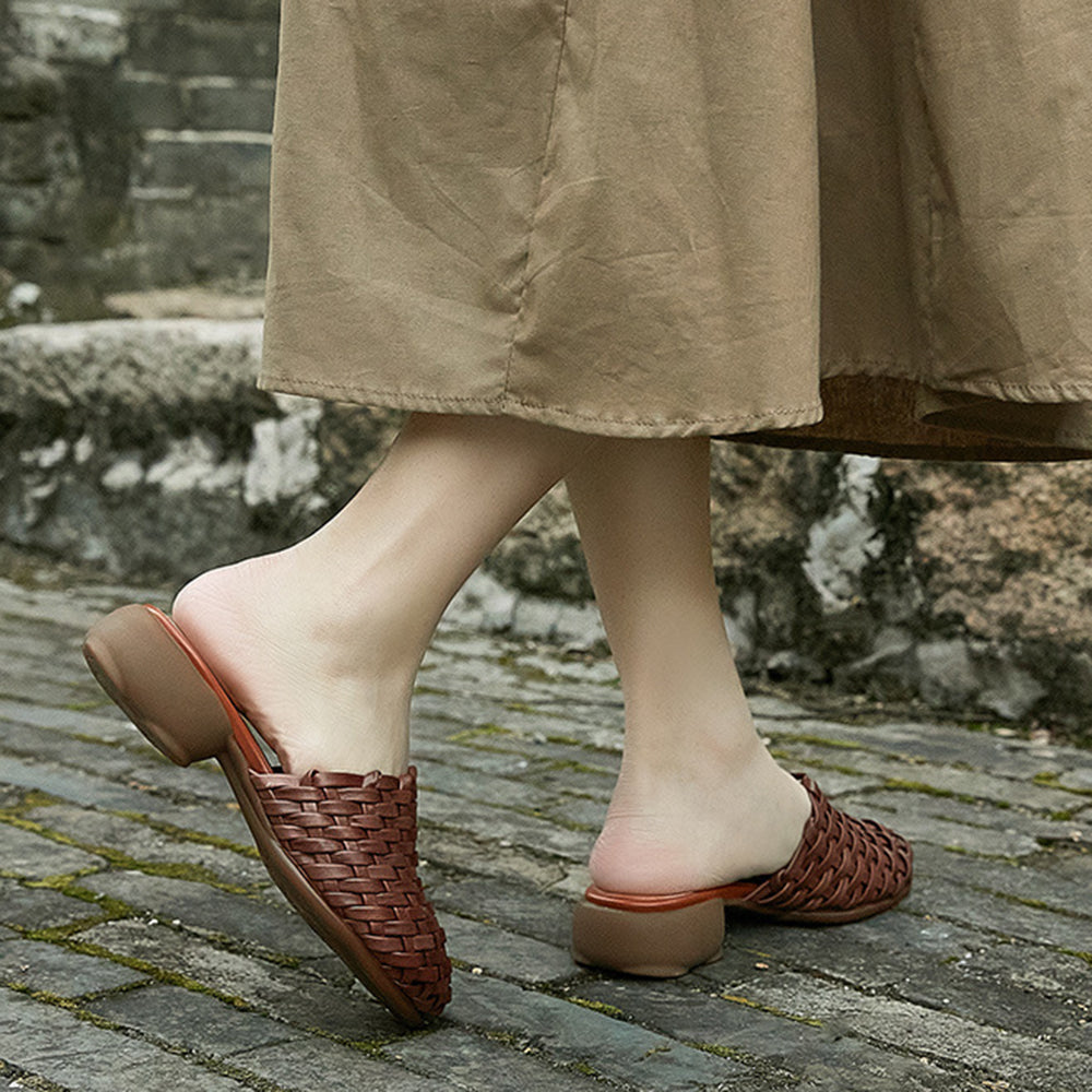 Retro Handmade Woven Slippers