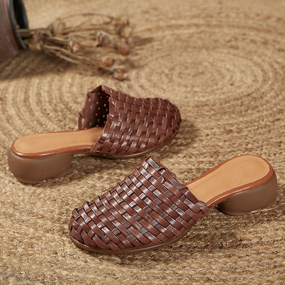 Retro Handmade Woven Slippers