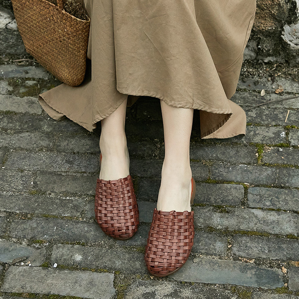 Retro Handmade Woven Slippers