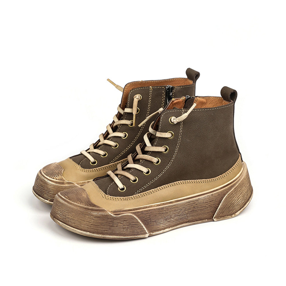 Retro Lace-Up Casual Flat Shoes