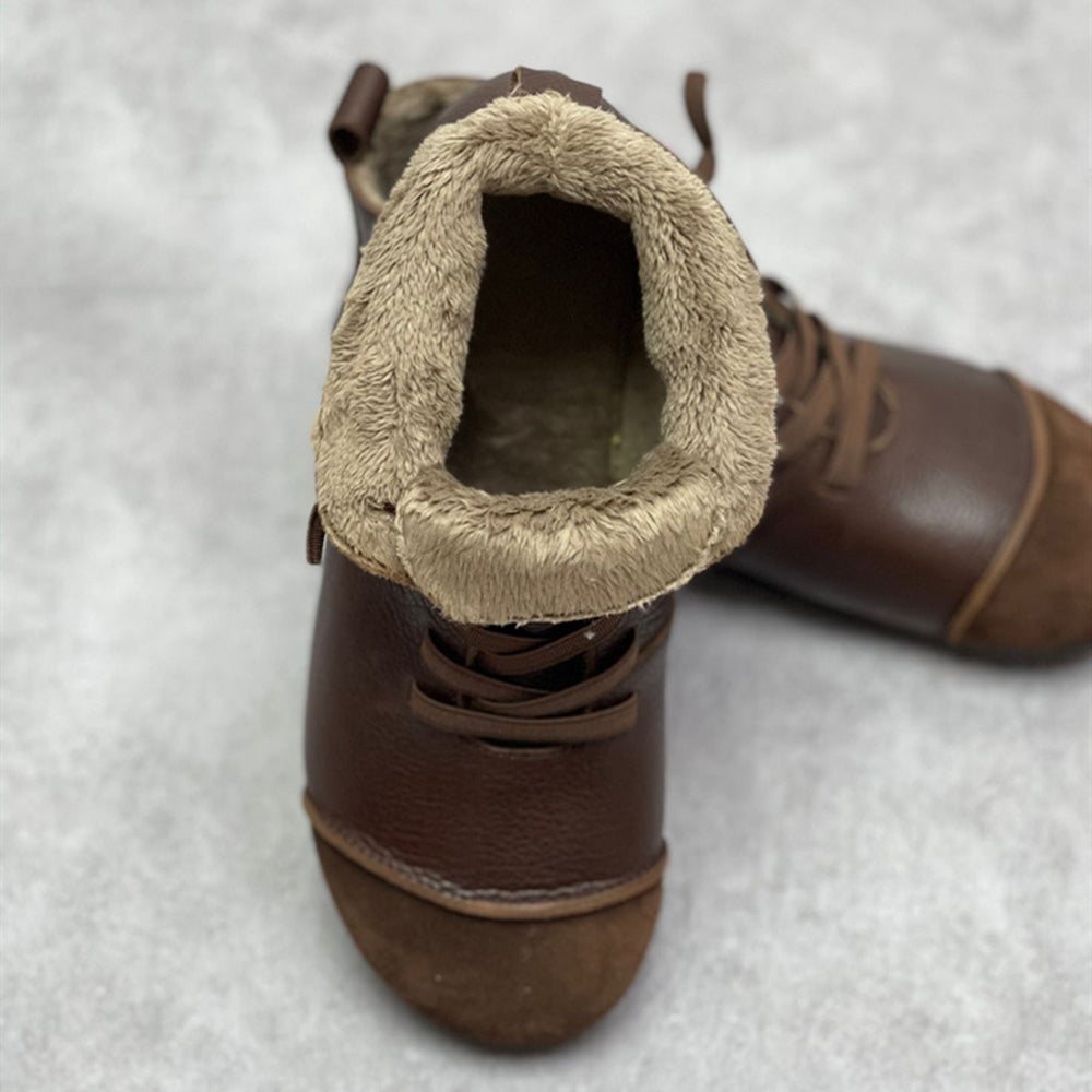 Retro Womens Leather Ankle Boots