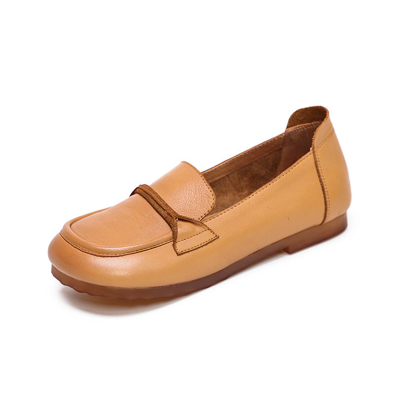 Slip-on All-Season Leather Flat Shoes