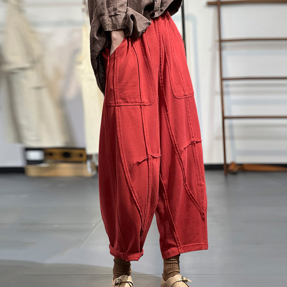 Spring Solid Casual Wide Leg Pants