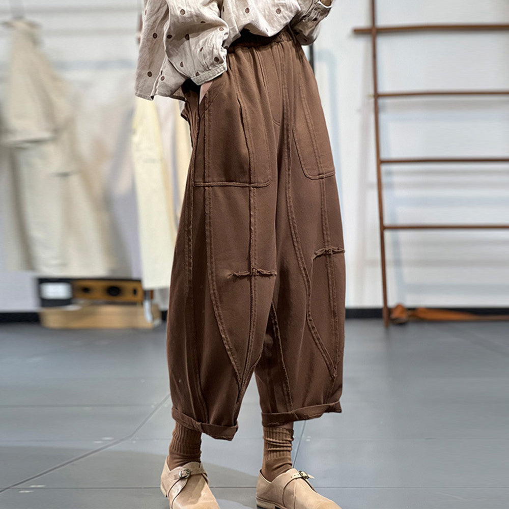 Spring Solid Casual Wide Leg Pants