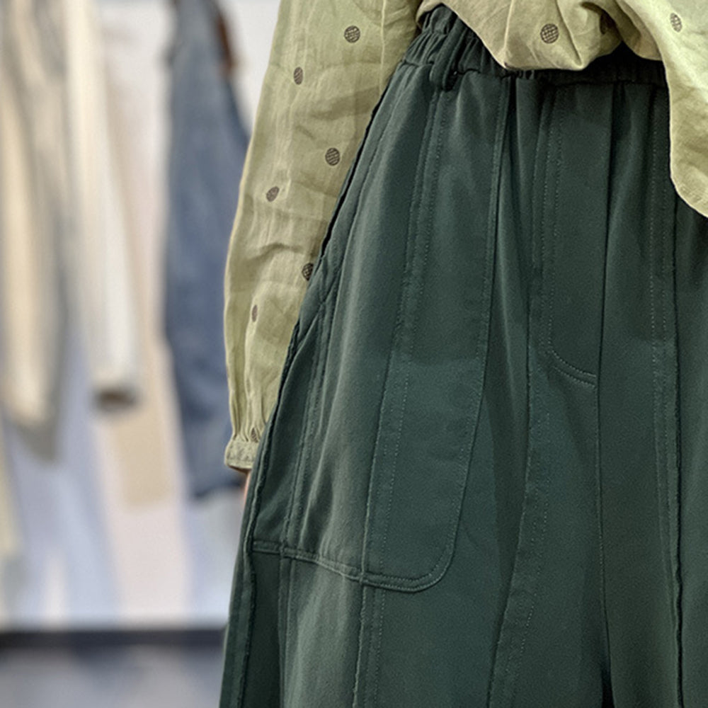 Spring Solid Casual Wide Leg Pants