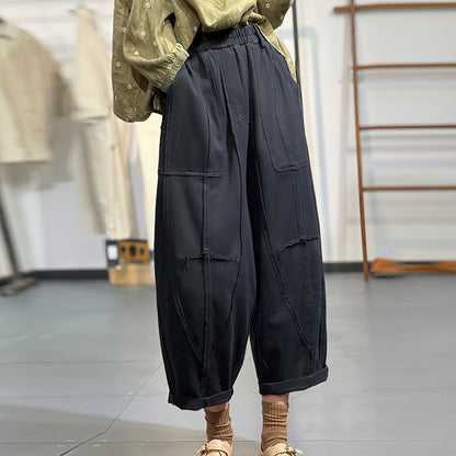 Spring Solid Casual Wide Leg Pants