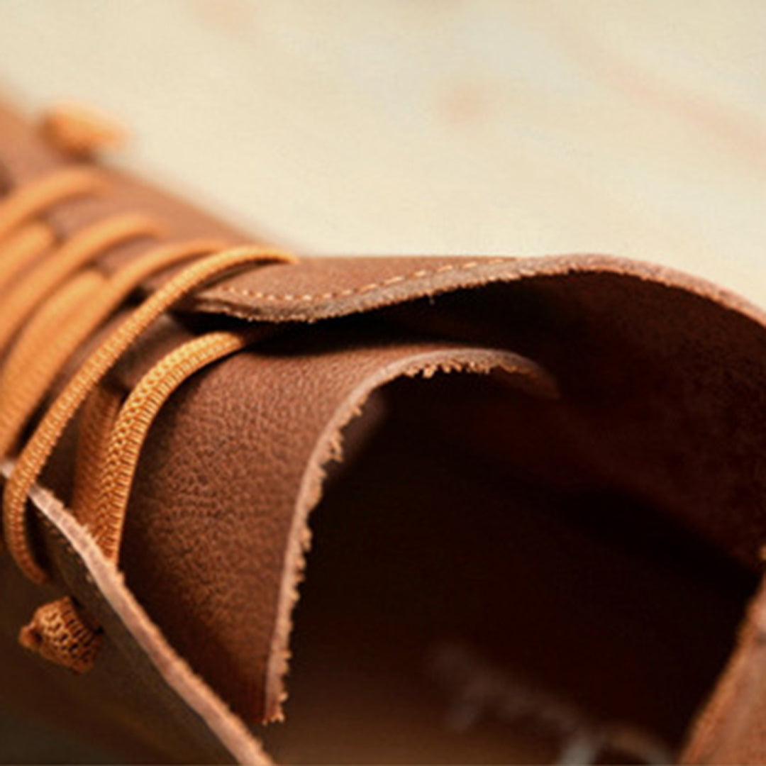 Square Toe Spliced Retro Leather Boots - Luckyback