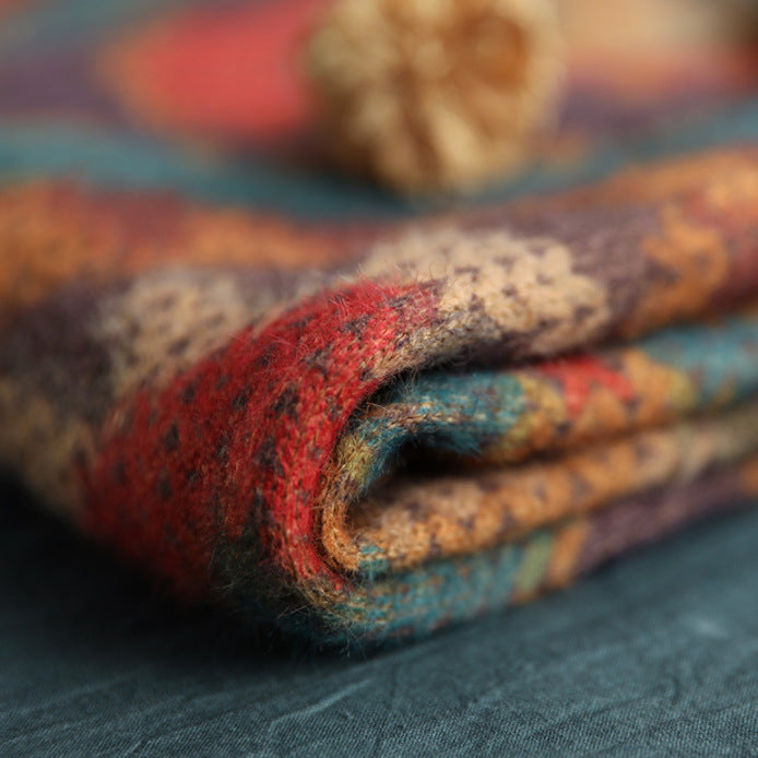 Vintage Rainbow Geometric Knitted Sweater - Luckyback
