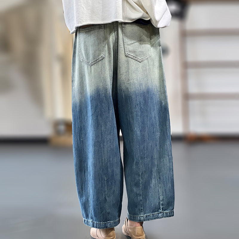 Women All-match Washed Denim Pants