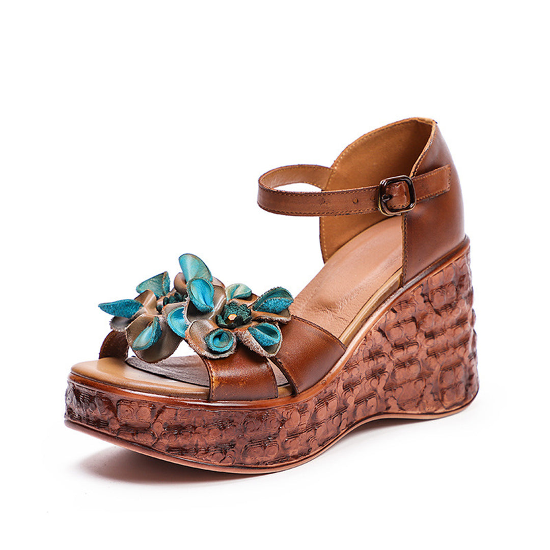 Women Appliqued Wedge Sandals