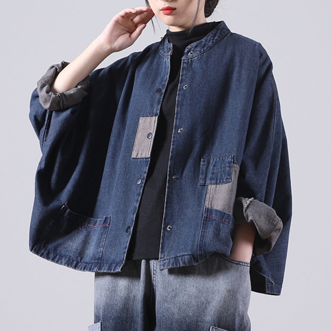 Women Autumn Stitching Denim Jacket