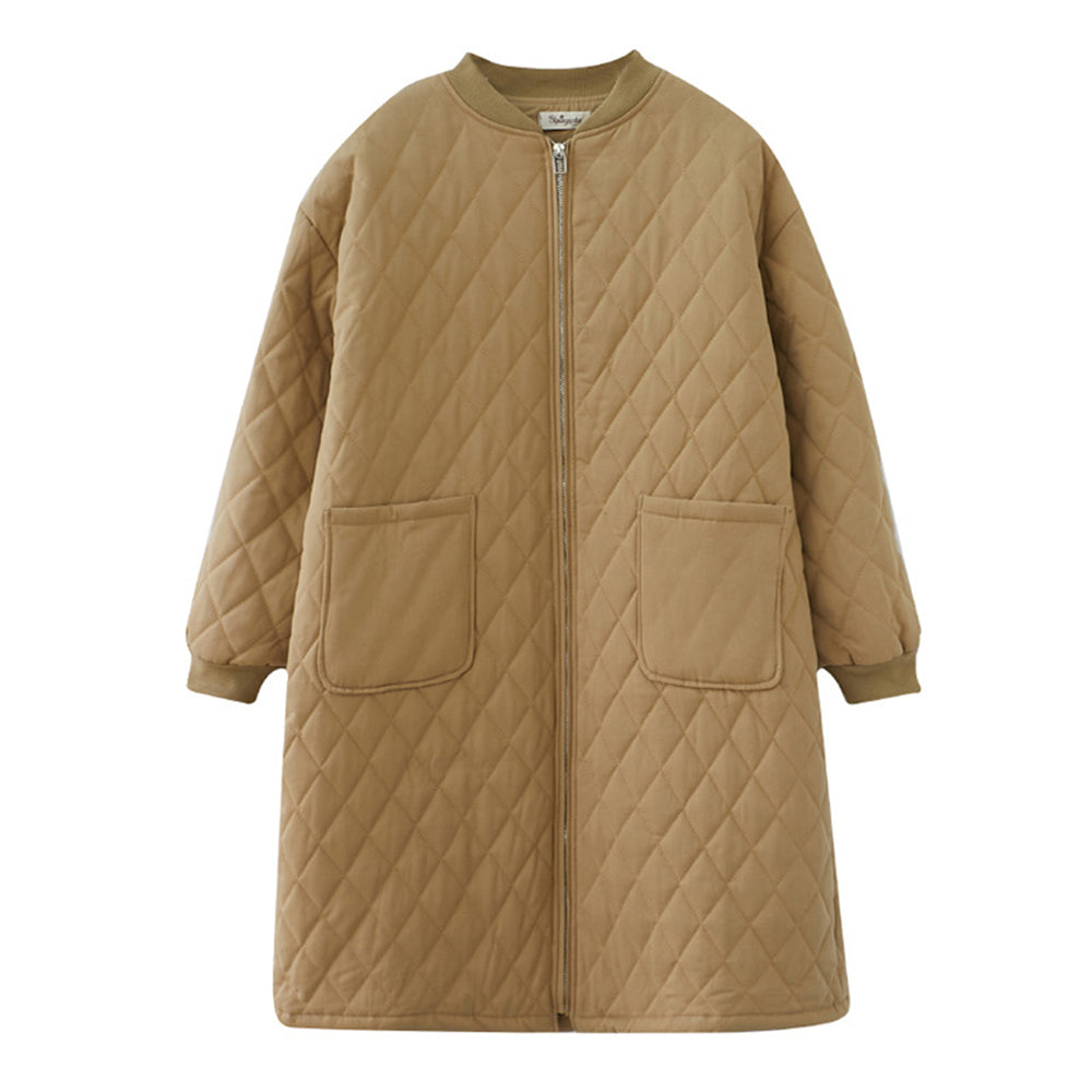 Women Diamond Lattice Quilted Warm Jacket