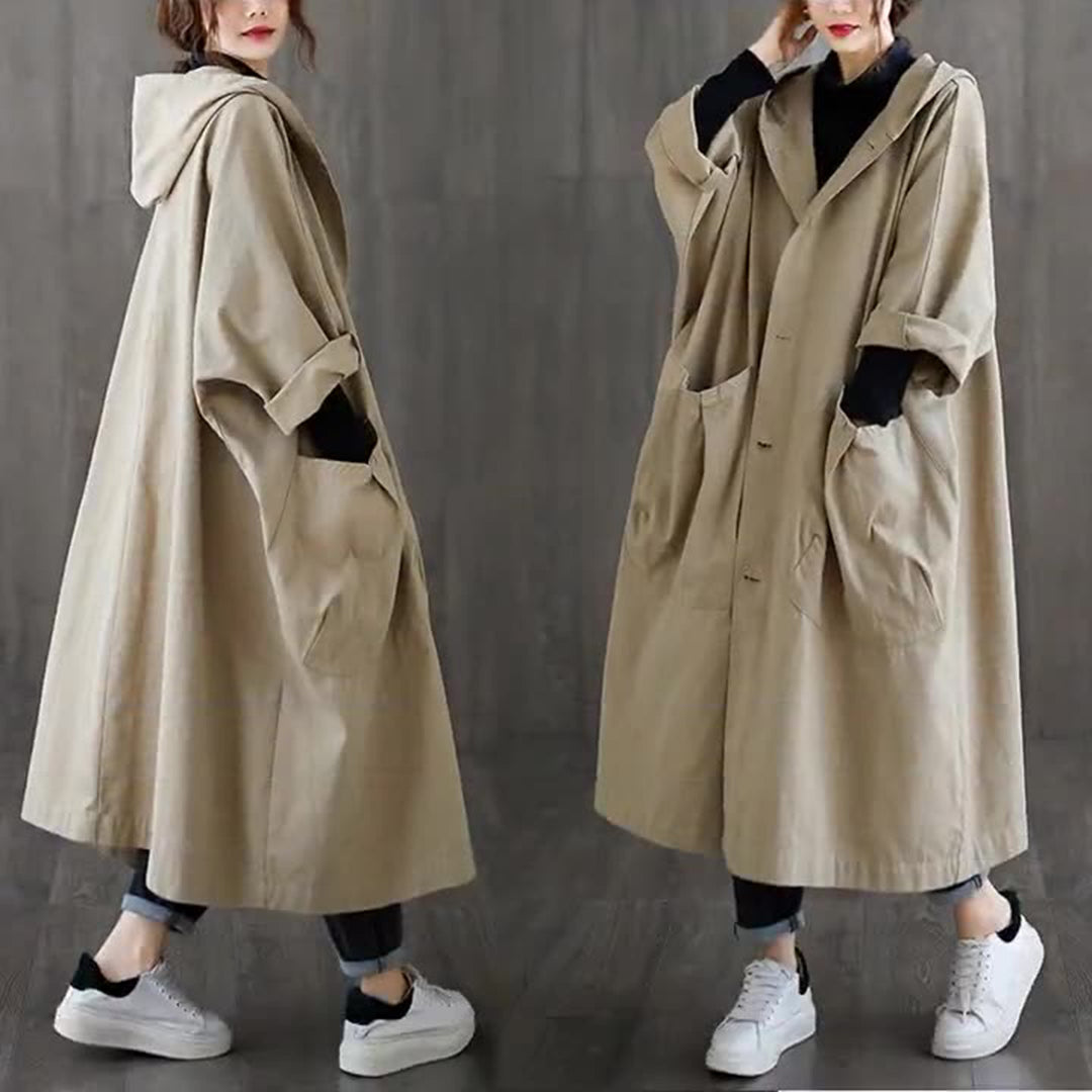 Women Hooded Oversize Trench Coat