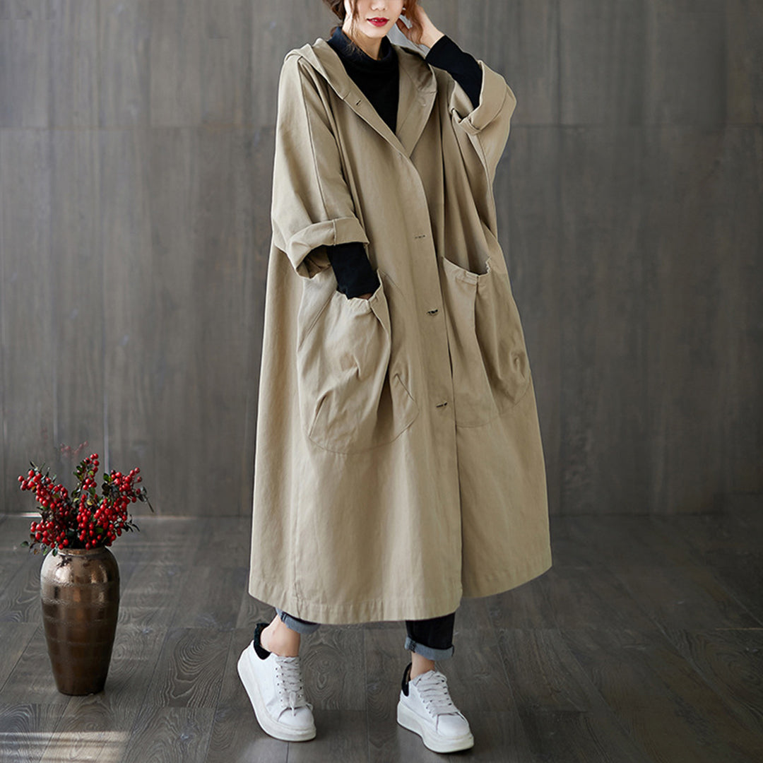 Women Hooded Oversize Trench Coat