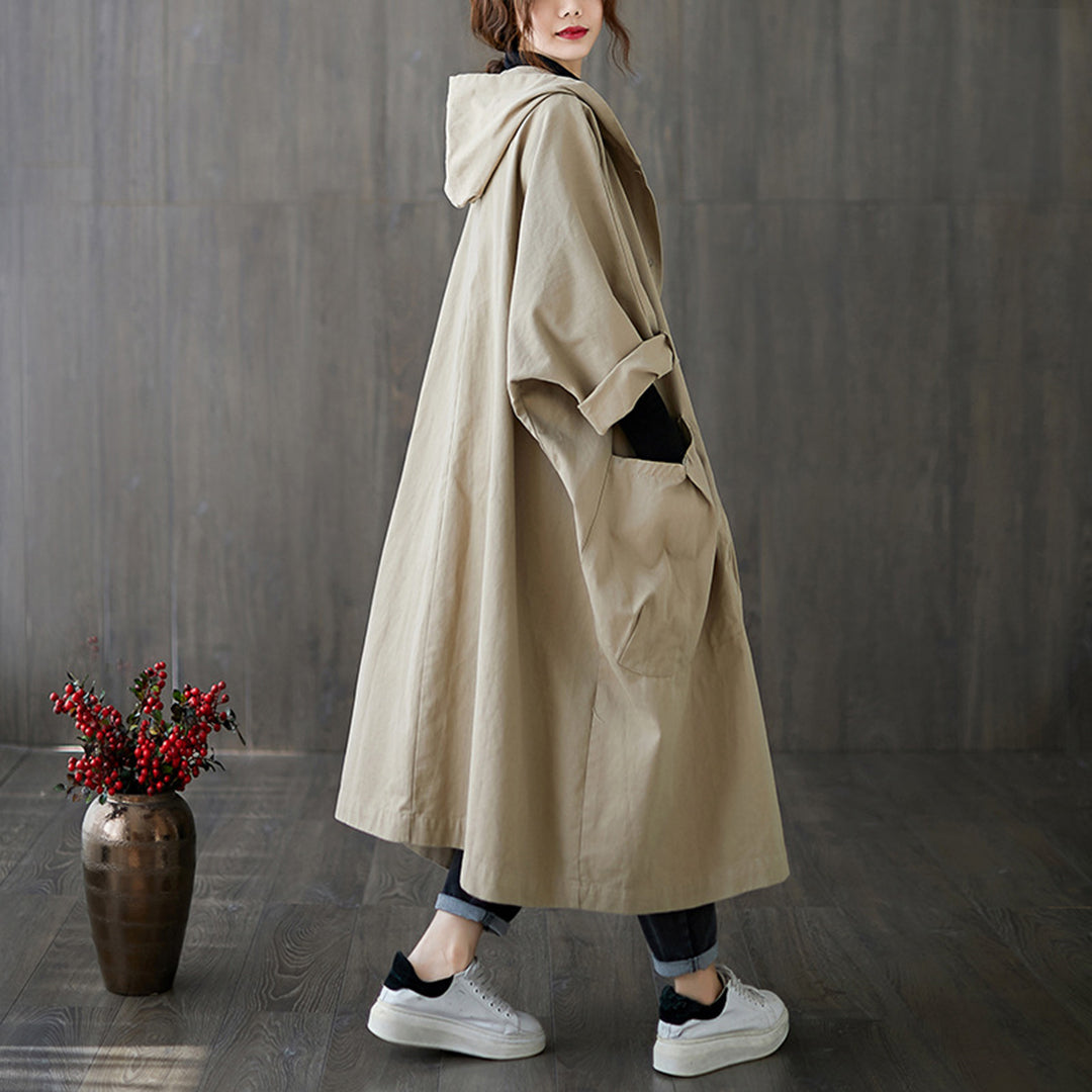 Women Hooded Oversize Trench Coat