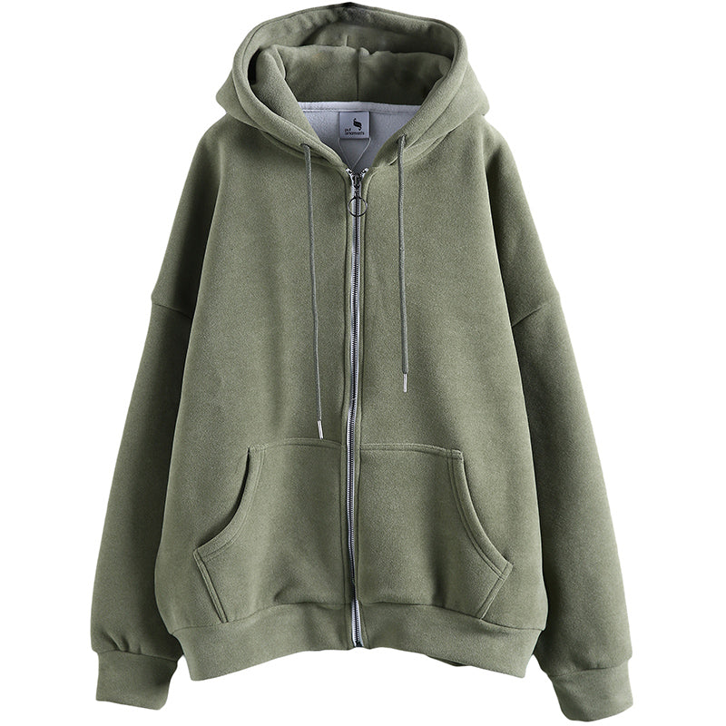 Women Loose Fit Fleece Hoodie - Luckyback