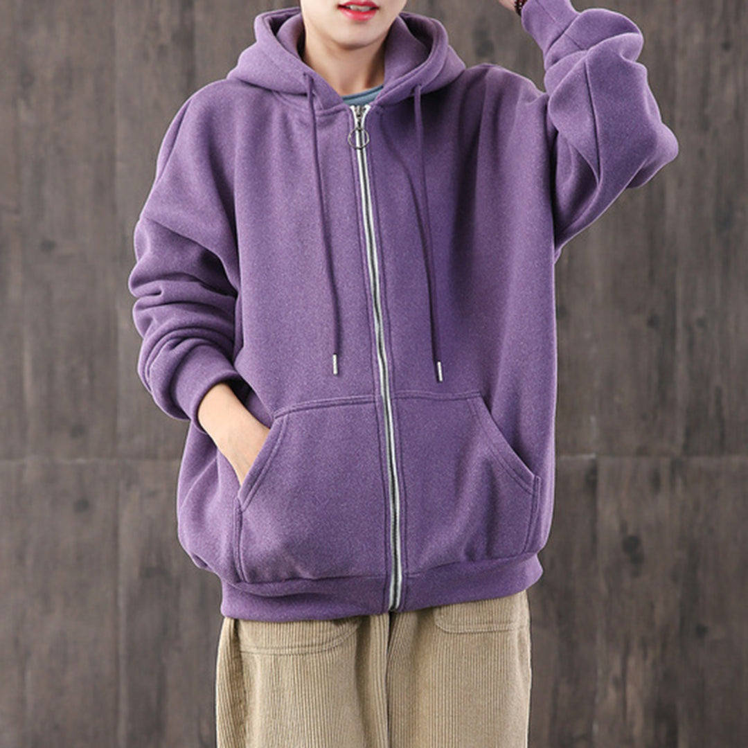 Women Loose Fit Fleece Hoodie - Luckyback