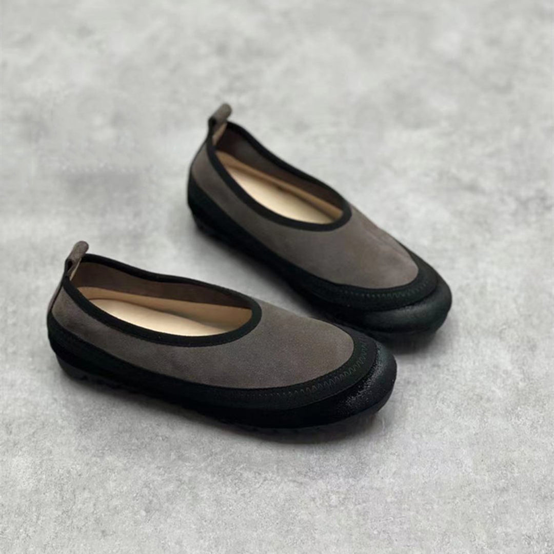Women Round Toe Casual Slip-On Single Shoes