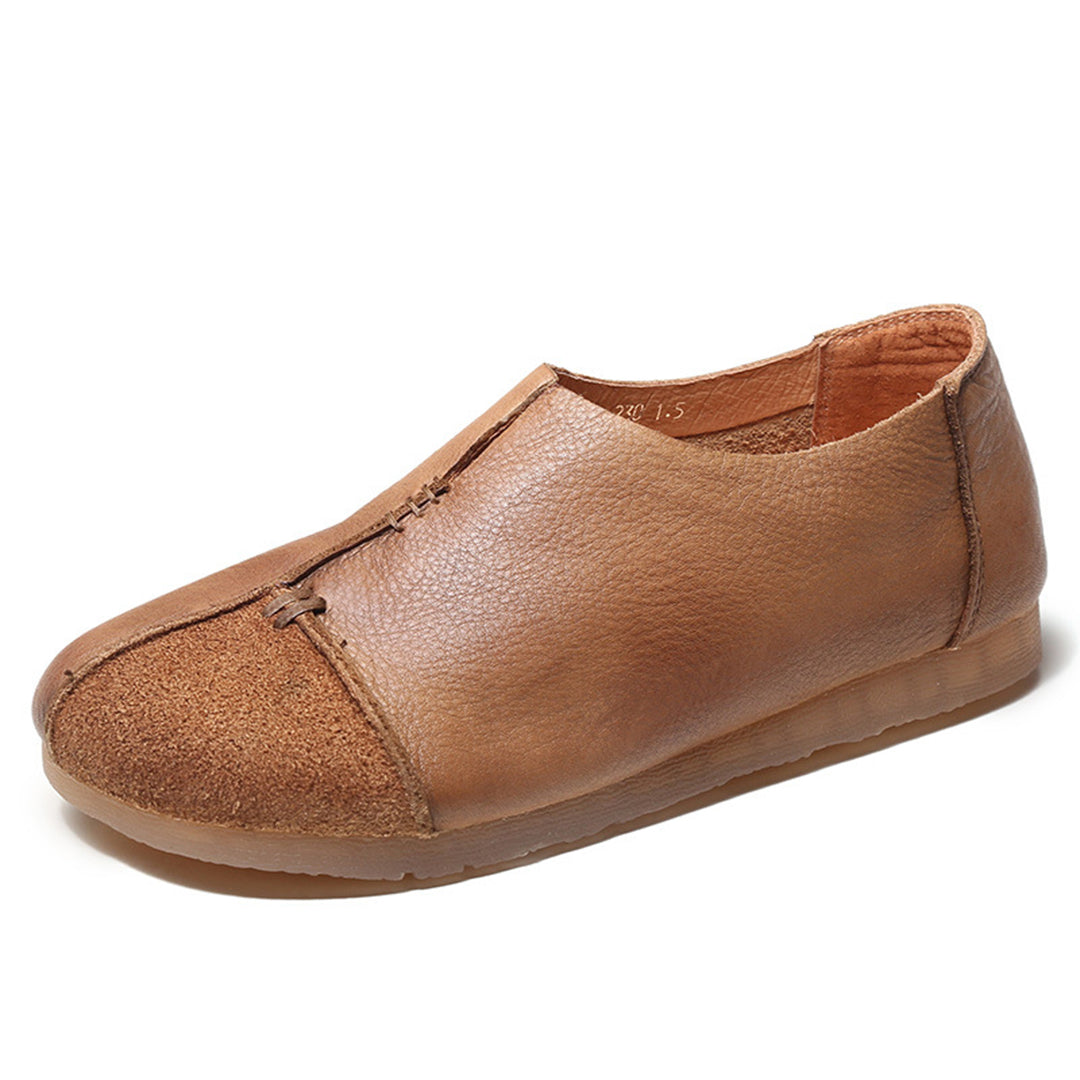 Women Spliced Slit Flat Casual Shoes - Luckyback