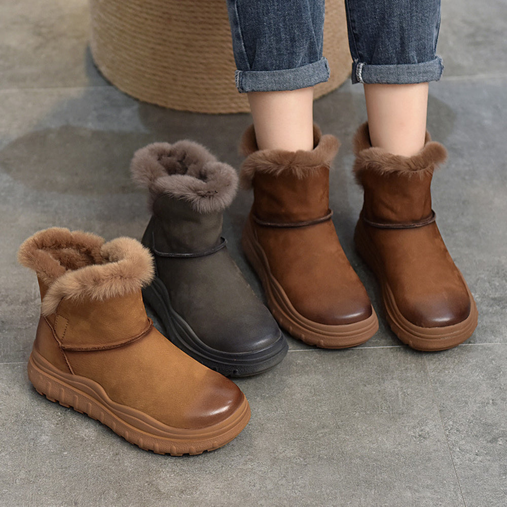 Women Winter Plush Fashion Platform Snow Boots