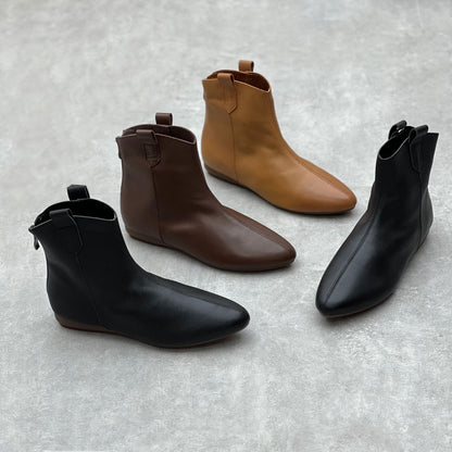 Almond Toe Chelsea Boots With Rear Zippers